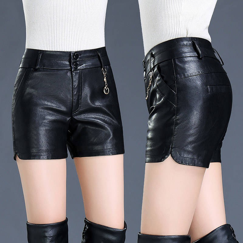leather short pants