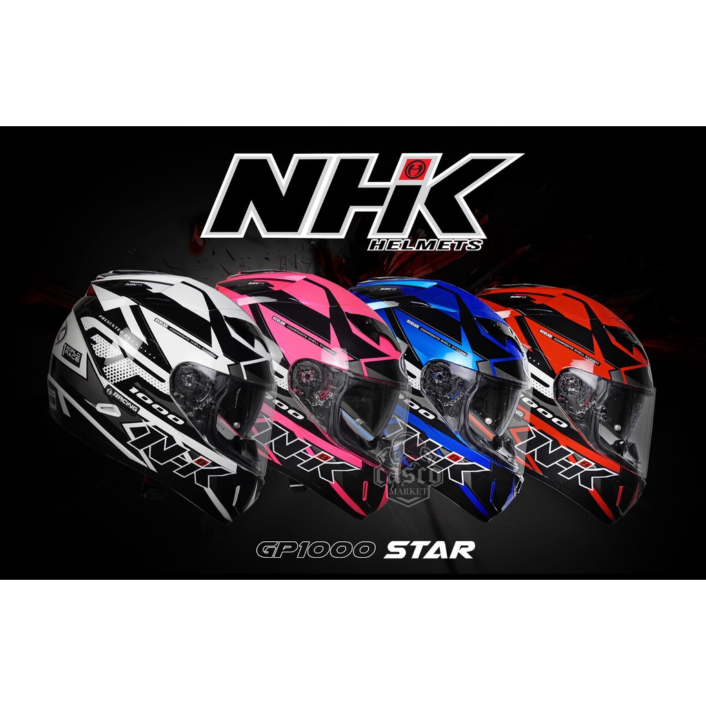 NHK GP1000 STAR FULL FACE DUAL VISOR MOTORCYCLE HELMETS Shopee