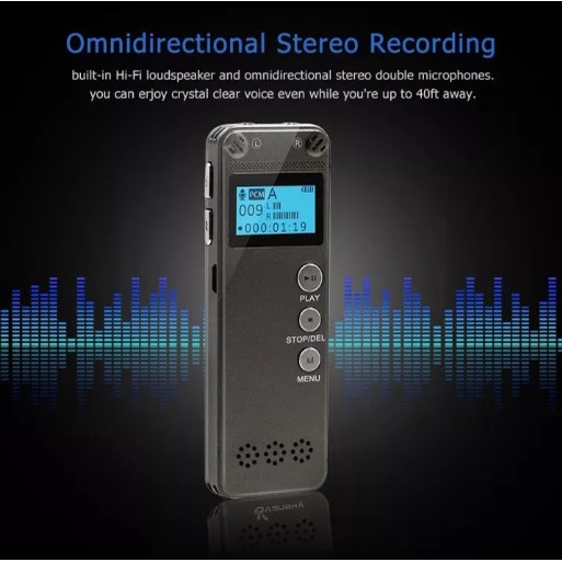 Digital Voice Recorder Audio Sound MP3 Player Recorder 3072Kbps