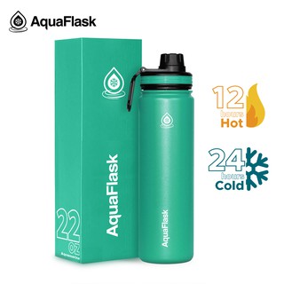 AQUAFLASK (22oz) AQUA FLASK Wide mouth w/ spout lid Vacuum Insulated ...