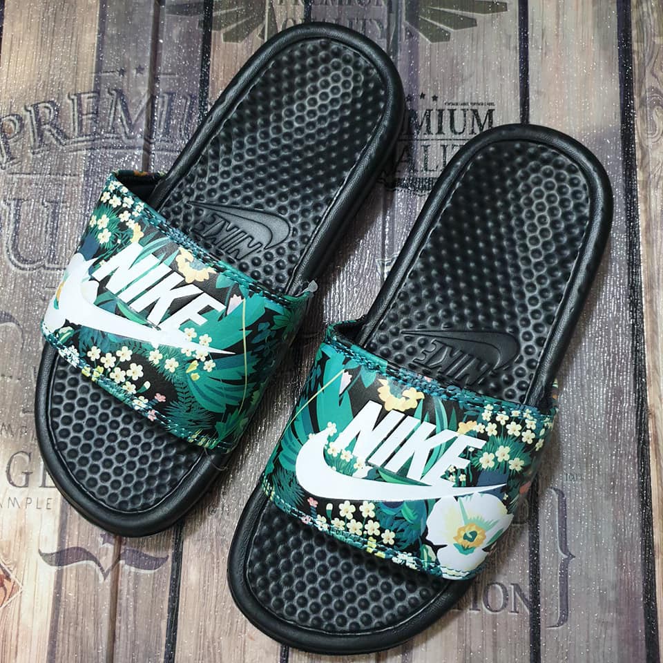 nike floral slippers