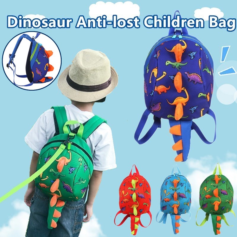 Infant Baby Dinosaur Safety Harness Backpack Toddler Kids Canvas Leash