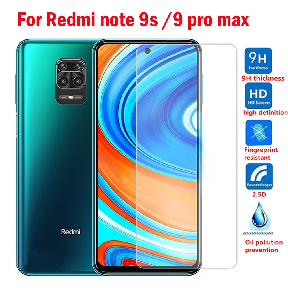 2PCS Tempered Glass for Xiaomi Redmi Note 9s 9 Pro Max Screen Protector