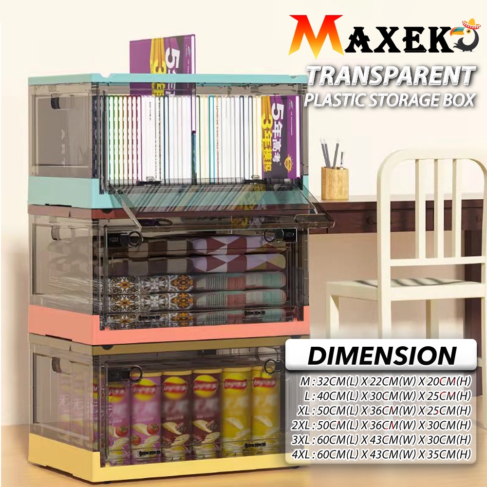 MAXEKO SO024 Transparent Front Open Door Plastic Removable Foldable