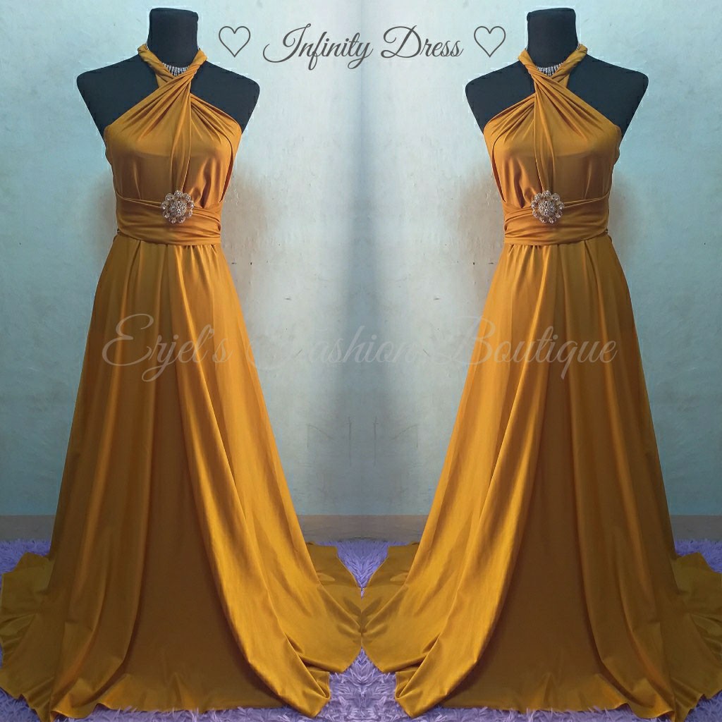 matte gold infinity dress