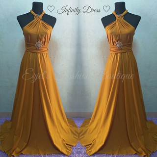 metallic gold infinity dress