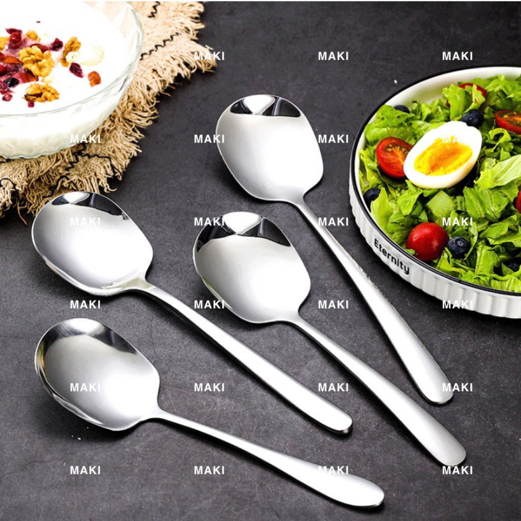 6 PCS Stainless Steel Serving Utensils Set - Spoons & Forks For Buffet, Party & Dining