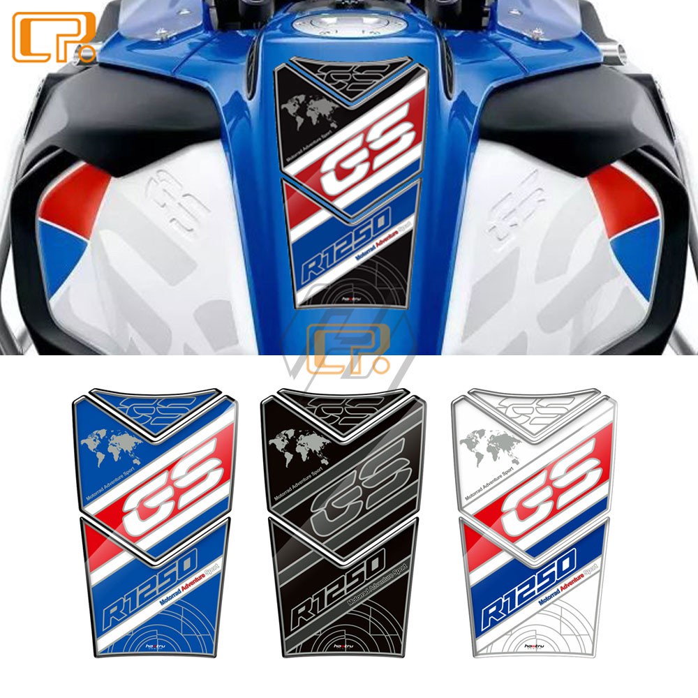 Set stickers side tank motorcycle bmw r 1250gs lc standard black 
