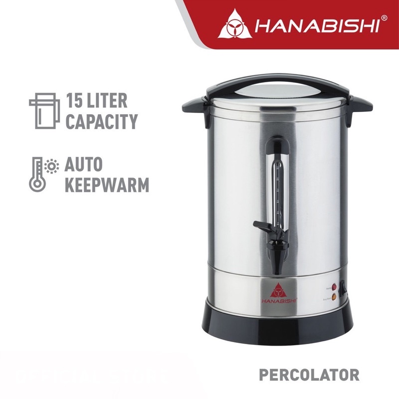 Hanabishi Percolator 2 in 1 Water and Coffee Boiler HPERCO15SS