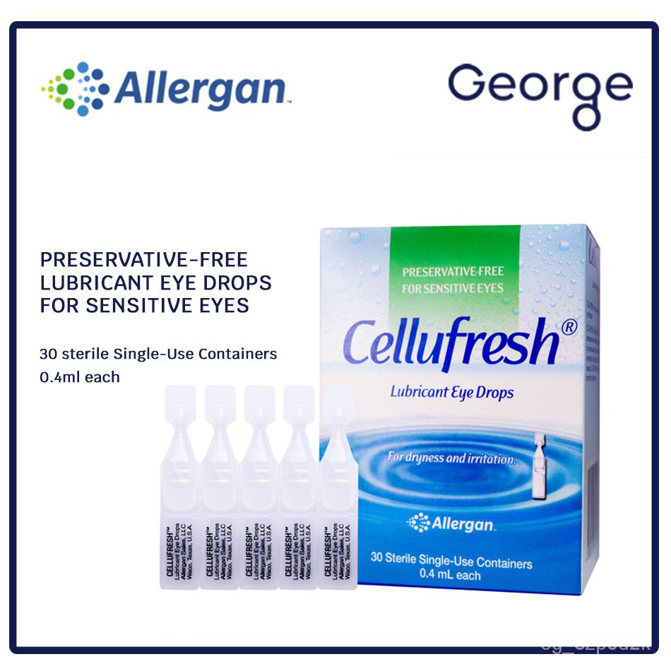 Allergan Cellufresh PreservativeFREE eye drops 30x.4ml/ Relieves dry