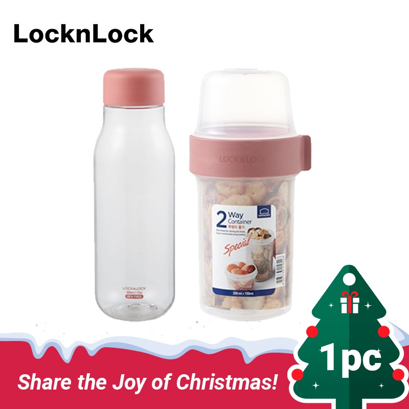 LocknLock Christmas Gift Set Milky Water Bottle & 2Way Twist Set
