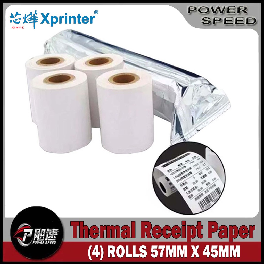 Xprinter 4 Rolls In 1 Pack 57mm45mm Thermal Paper For Thermal Receipt Printer Shopee Philippines 8063