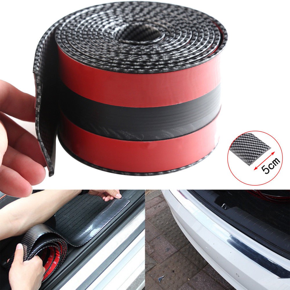 1M*5CM Car Carbon Fiber Style Rubber Door Sill Protector Edge Guard ...