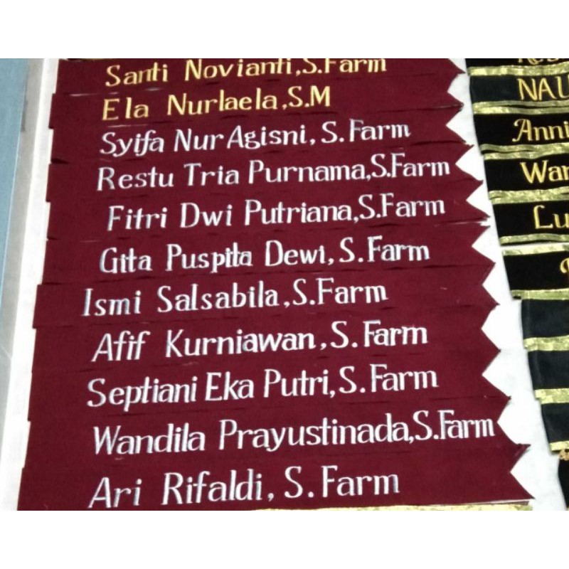 Gradsash Graduation Embroidery Sash Gradsash Graduation Tidy Name Shopee Philippines