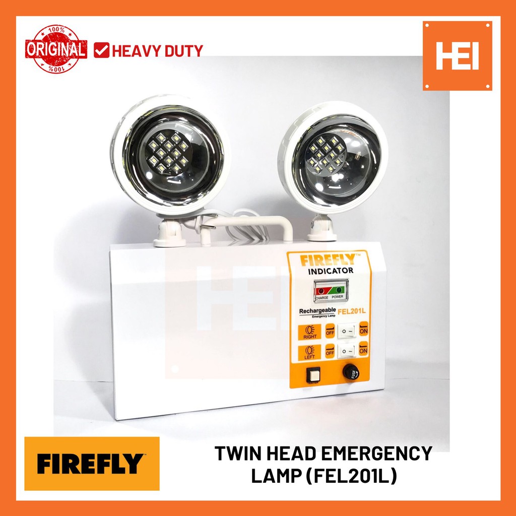 FIREFLY Rechargeable LED TwinHead Emergency Lights FEL201L | Shopee ...