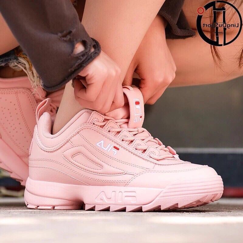 all pink fila shoes