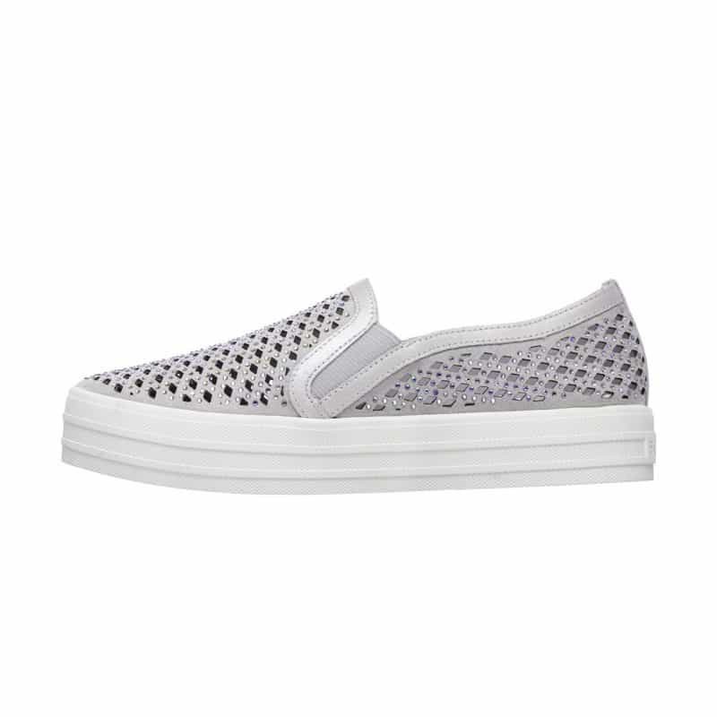 skechers street double up diamond slip on trainer