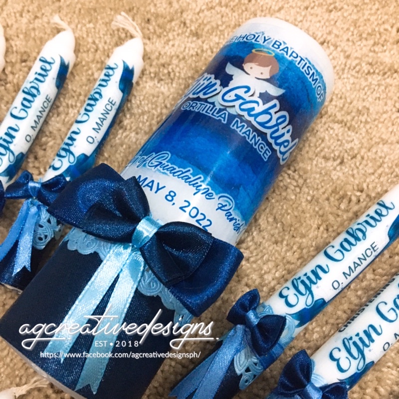 Baptism Candles Set (Big and Small Size) Shopee Philippines