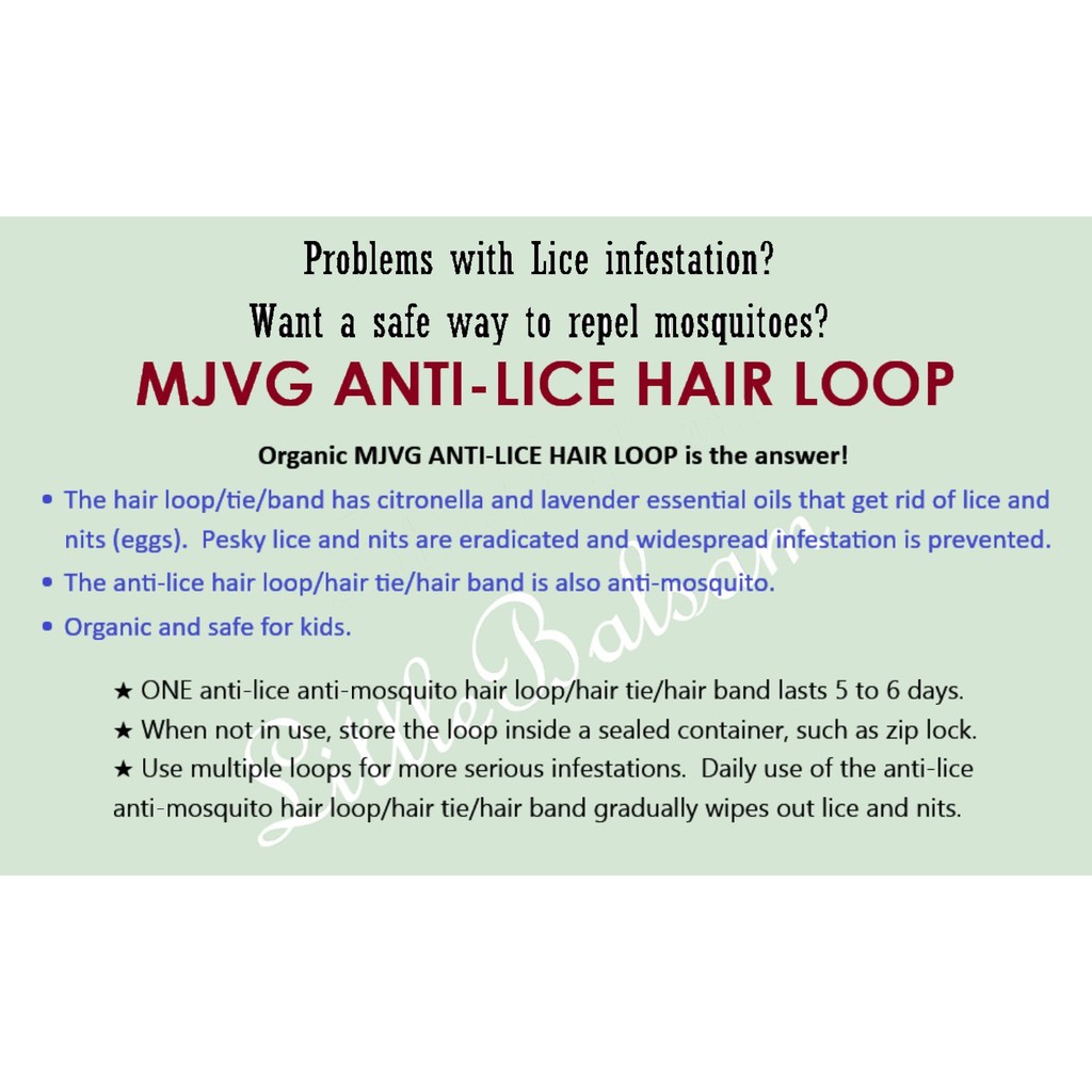 Mjvg Organic Anti Lice Anti Mosquito Hair Loops Shopee Philippines
