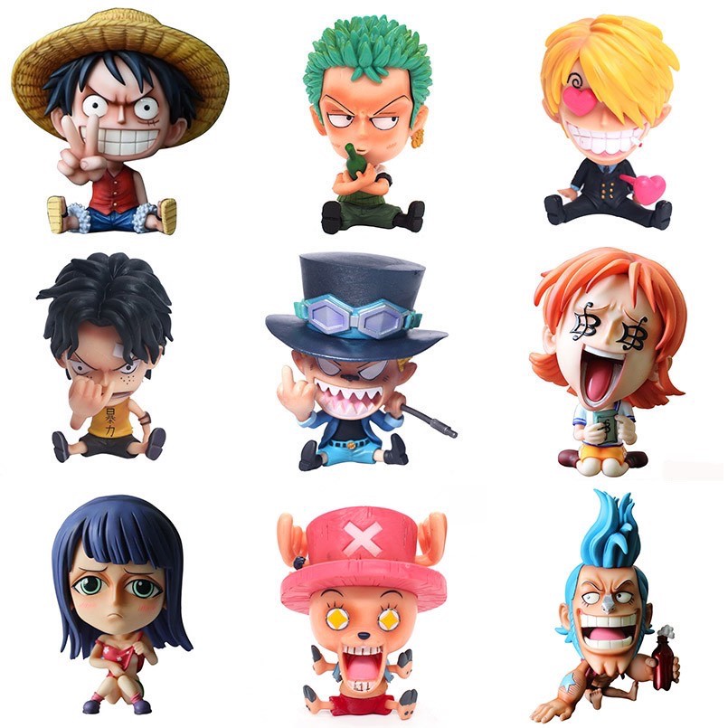 One Piece Kid Luffy Ace Zoro Sabo Sanji Nami Chopper Franky Jinbe Mini Studios Mini Figure Shopee Philippines