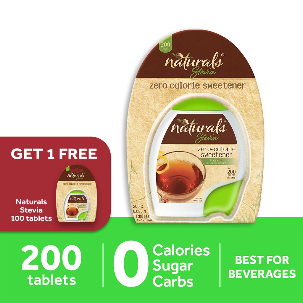 NATURALS STEVIA 1 Pack x 200 Tablets with FREE Naturals Stevia 1 pack x