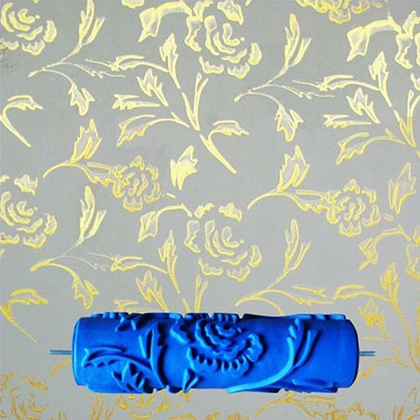 15cm Rubber Floral Print Wall Decorative Empaistic Paint Roller Paint Applicator Shopee Philippines