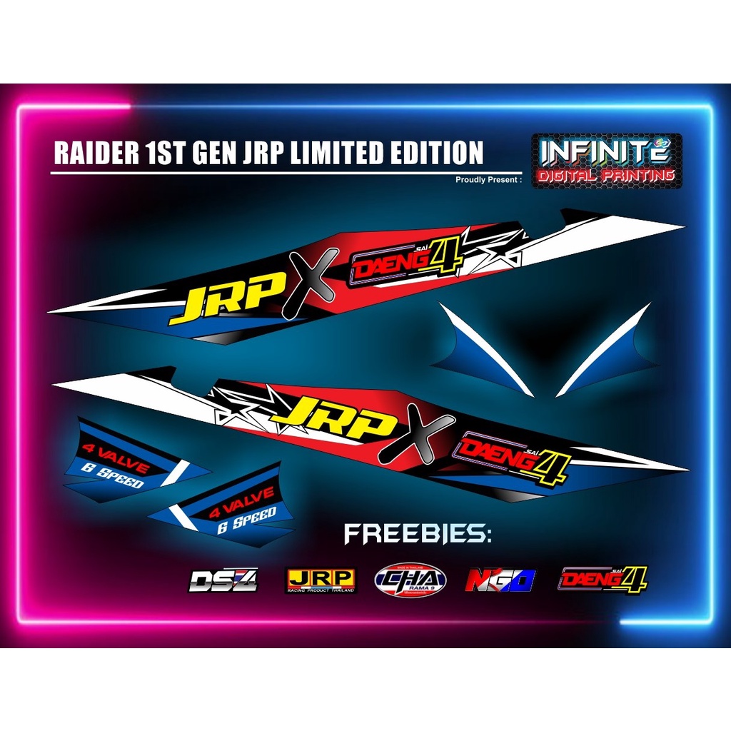 Suzuki Raider 150 1st Gen Decal (JRP X DAENG DESIGN) 6 colours v2 ...