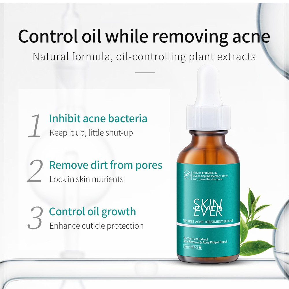 Skin Ever Tea Tree Acne Treatment Serum Anti Acne Oil Control Original Essence Cruelty Free Repair Pimple 30ml | Shopee Philippines