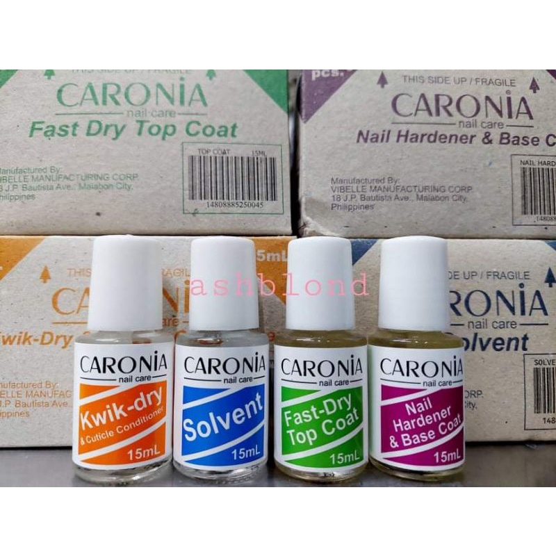 15ml Caronia Nail Care Kit fastdry top Coat Kwikdry and base coat