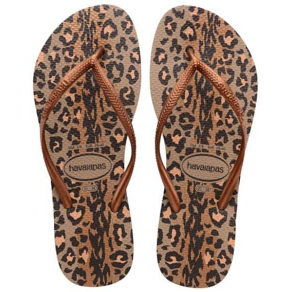 havaianas leopard flip flops