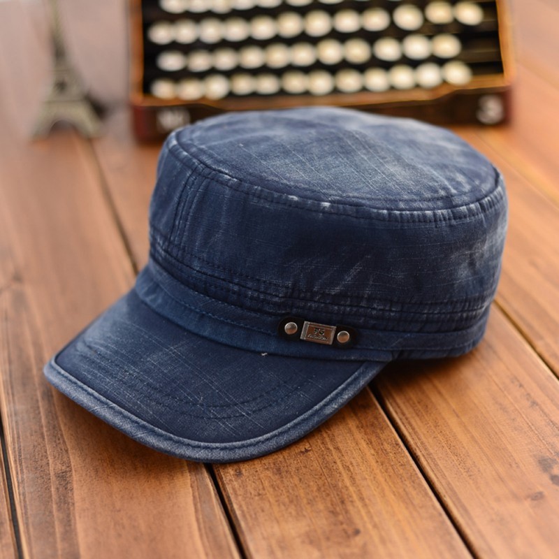 blue peaked cap