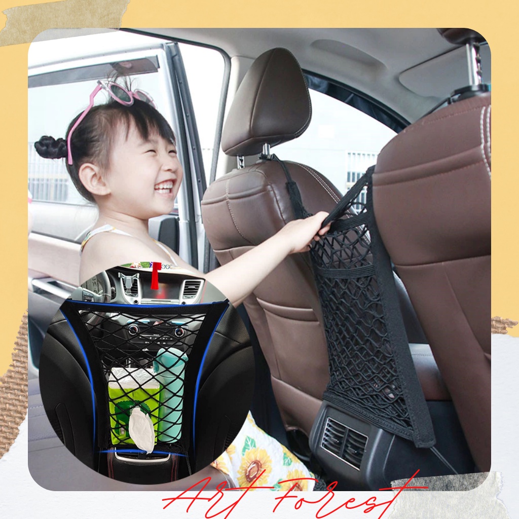 New Black Car Organizer Seat Back Storage Elastic Stretchable Car Mesh