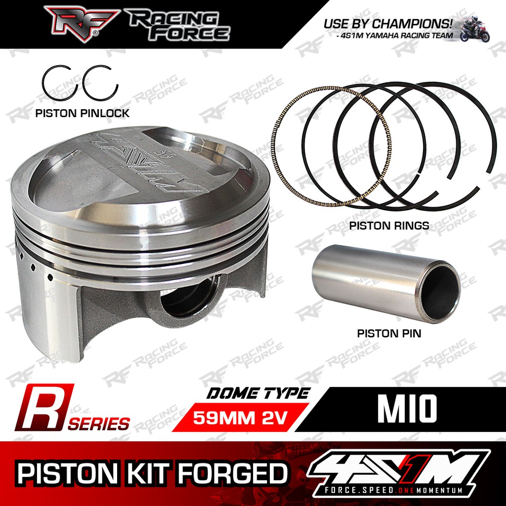 4S1M Piston Kit Mio 110/Amore/Sporty 2v (Dome Pocket59mm