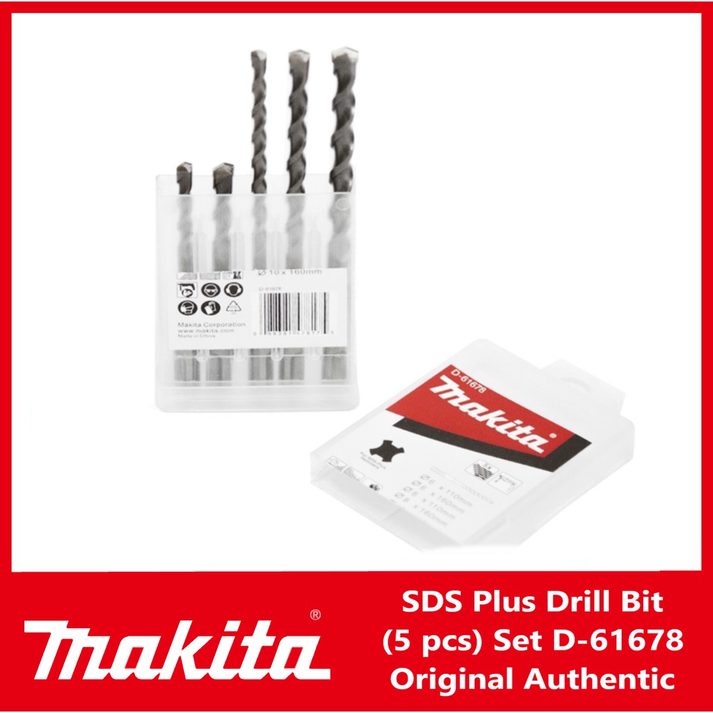 Makita SDS Drill Bit 5 pcs Set D61678 Original Authentic Shopee