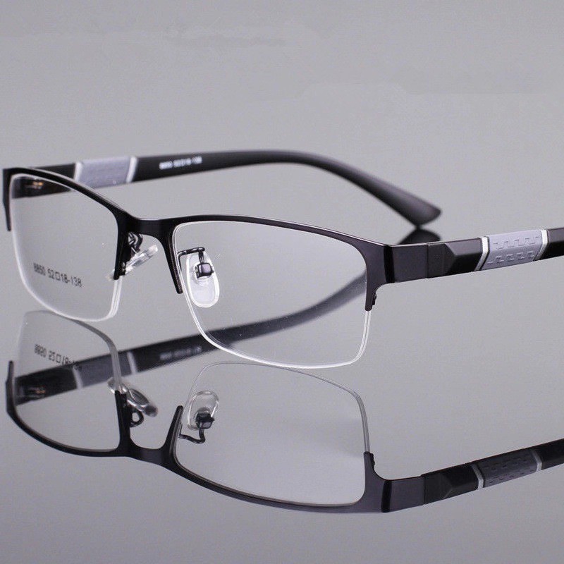 【READY TO SHIP】Classical Half Frame Eyeglass anti radiation Eyeglasses Replaceable lens unisex