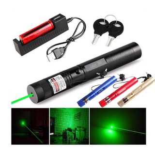 USB Laser303 Rechargeable starry sky Laser flashlight Sales laser pointer Laser Pen with Safety Keys