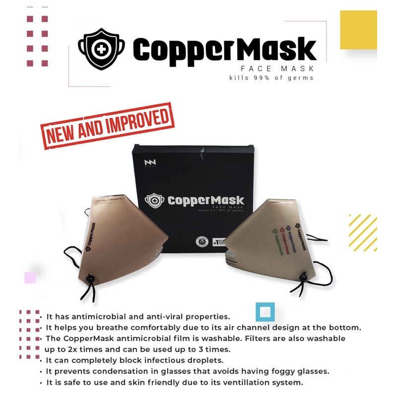 Copper Mask 2.0 (new and improved!!) Original Copper Mask with 10