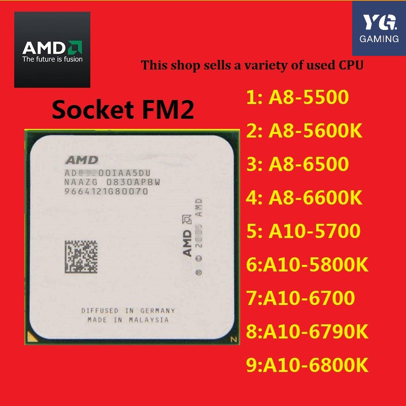 Amd A8 5500 5600k 6500 6600k A10 5700 5800 6800k Fm2 Cpu Shopee Philippines