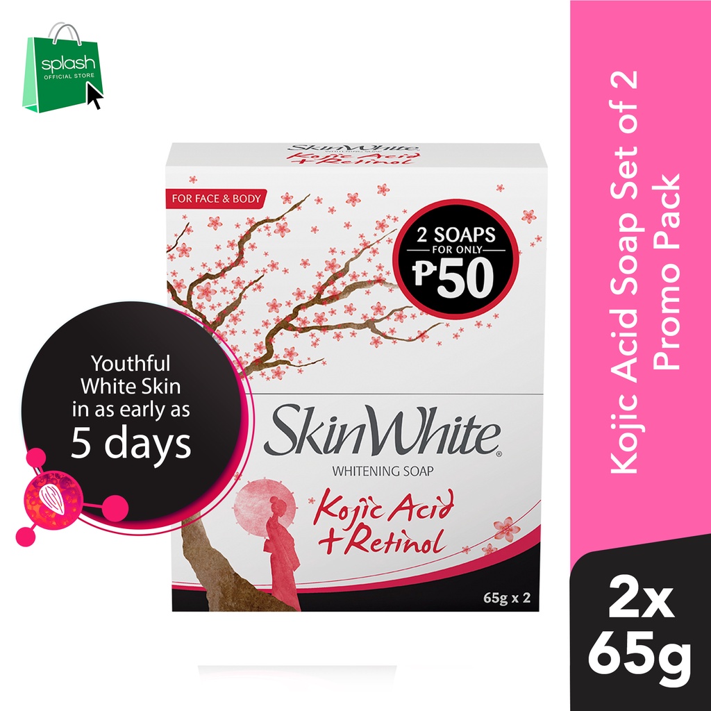 Skinwhite Whitening Kojic Acid Retinol Soap 65g X 2 Promo Pack