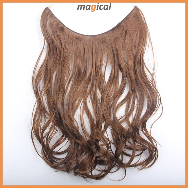 Ladies Hairpieces Long Curly Hair Wig Natural Wave Fish Tape