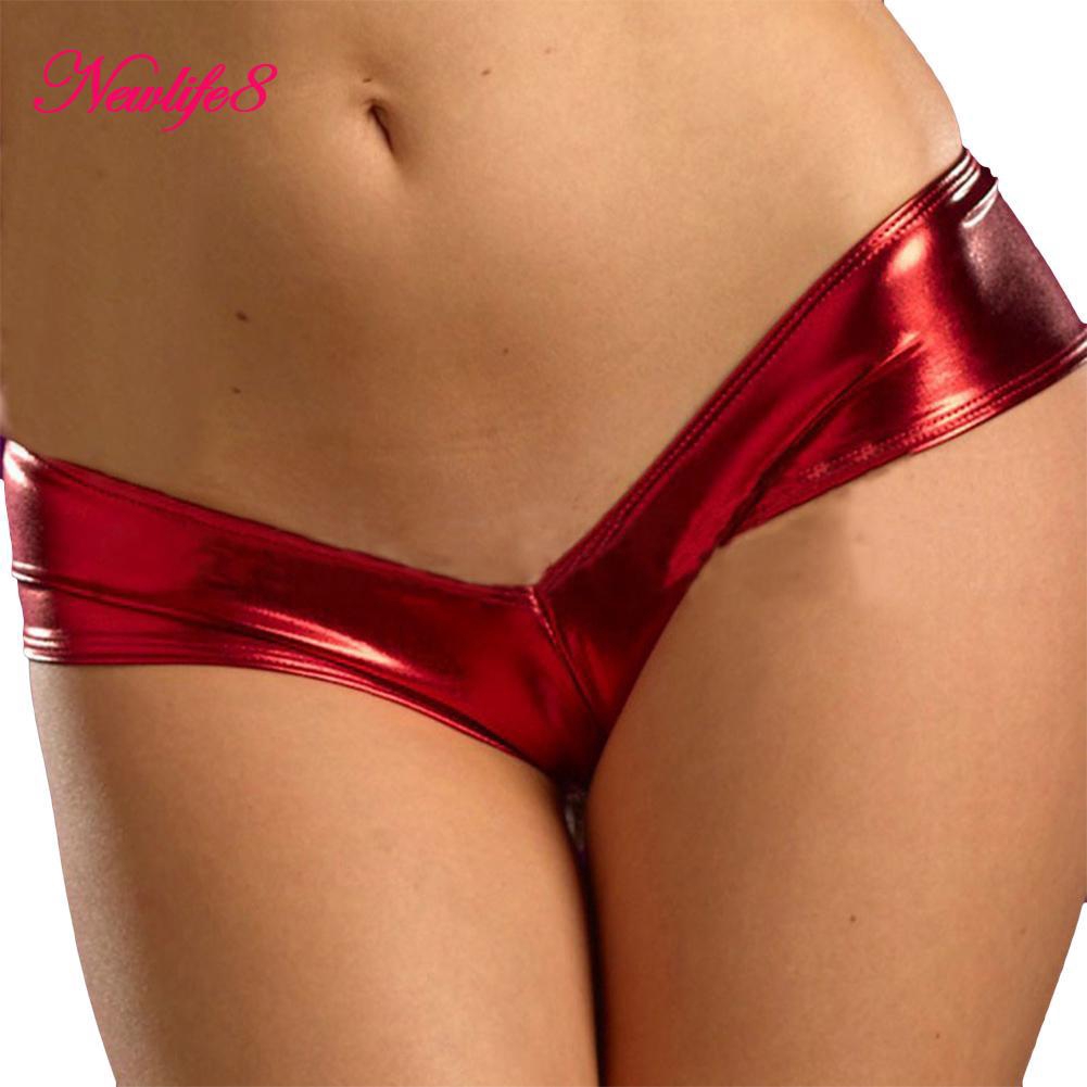 red leather panties