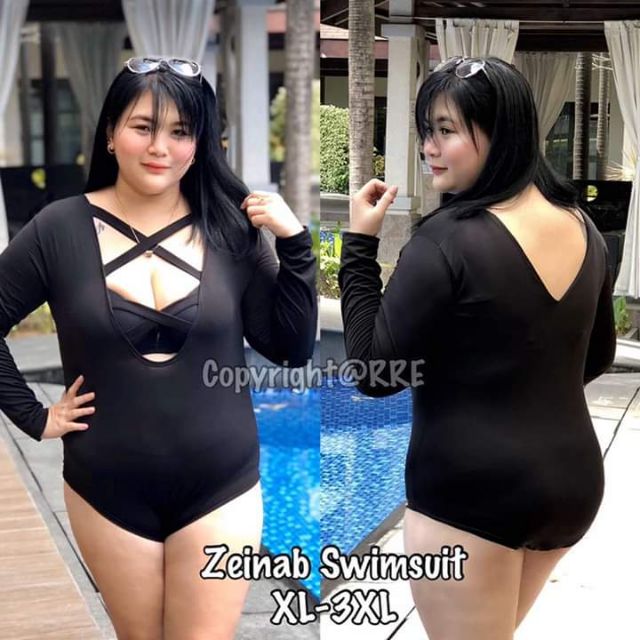 long sleeve one piece swimsuit plus size