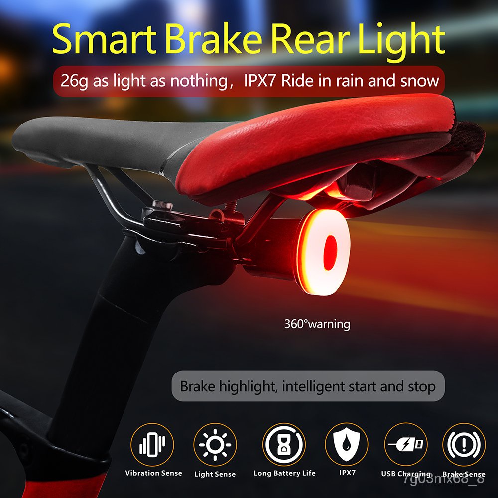 bicycle smart auto brake sensing light