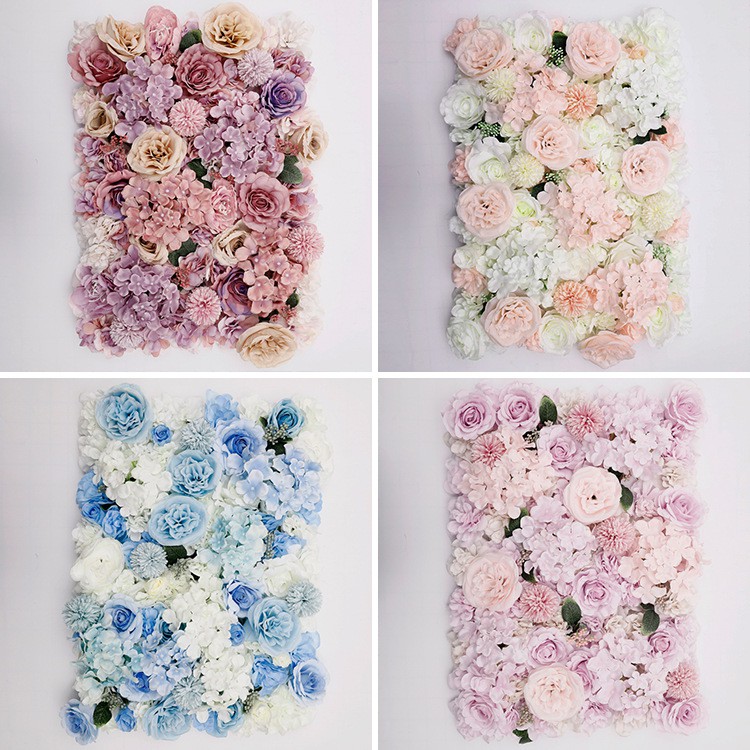 Artificial wall flowers wedding flower wall panel background silk