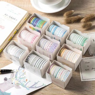 10Pcs Very Fine Color Masking Tape Diary Scarpbooking DIY Decoration Washi Tape