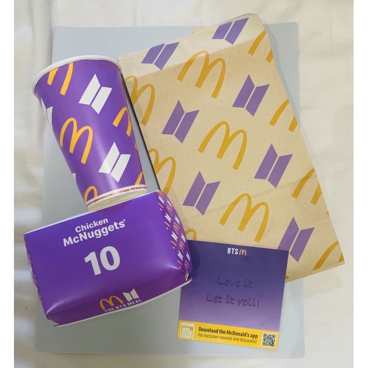 BTS McDonalds Meal - Paper Bag, Cup, Nuggets Box | Shopee Philippines