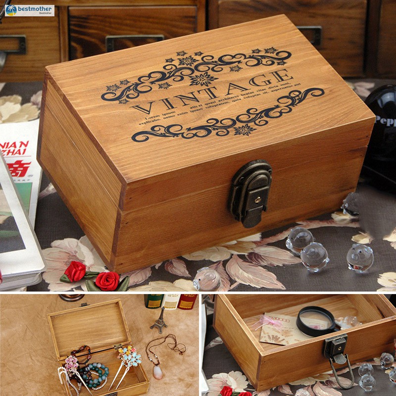 wooden box with lock and key