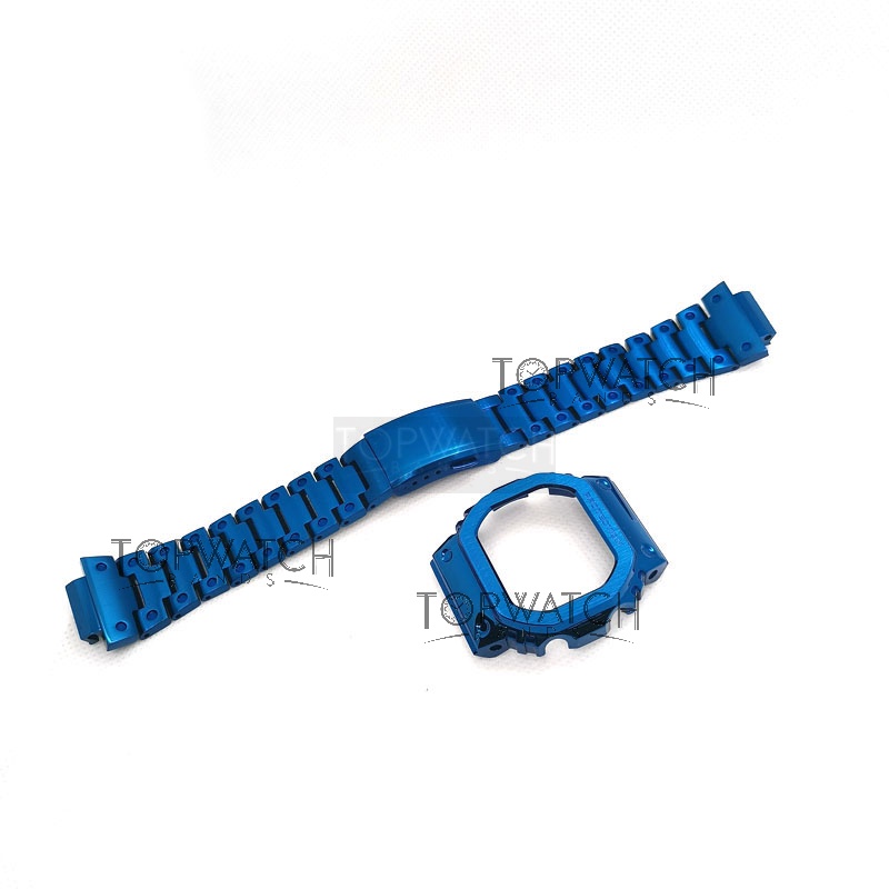 Dw5600 Blue Stainless Steel Strap Watch Case Accessories Dw5000 Dw5030 ...