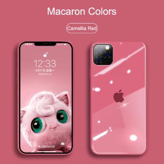 Iphone 12 Pro Max Case Tempered Glass Liquid Silicone Macaron Colors Cover For Iphone 12 11 Pro Max Shopee Philippines