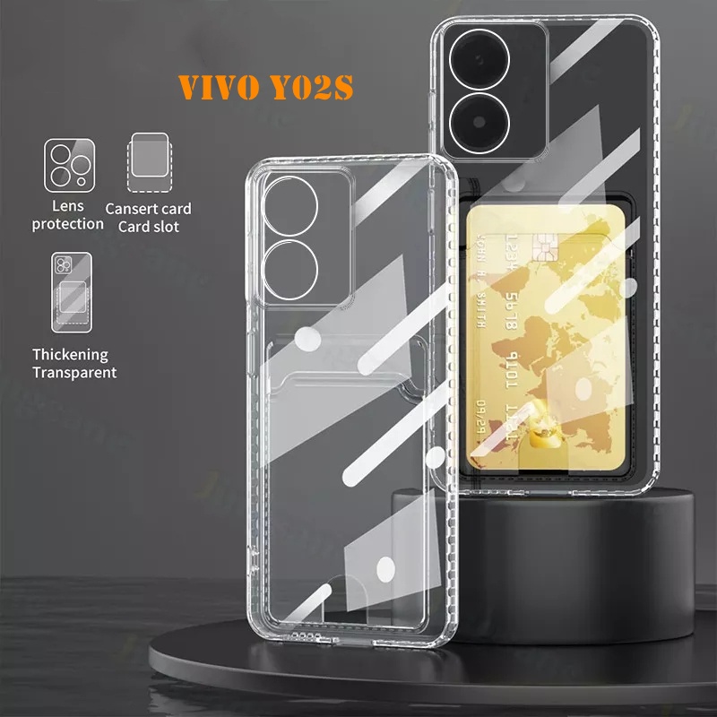 vivo y02s phone case clear card pocket case | Shopee Philippines